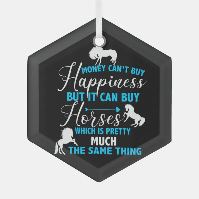 Geld kann Pferde Blue kaufen Ornament Aus Glas (Vorderseite)