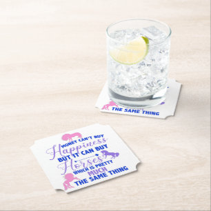 Geld kann Pferde kaufen Lila rosa Untersetzer