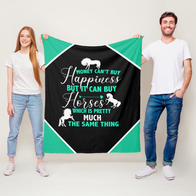 Geld kann Pferde kaufen Minze grün Fleecedecke (Beispiel)