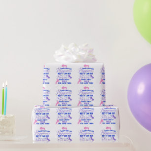 Geld kann Pferde lila rosa kaufen Geschenkpapier