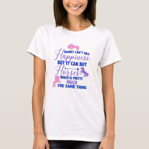 Geld kann Pferde Lila rosa T - Shirt kaufen