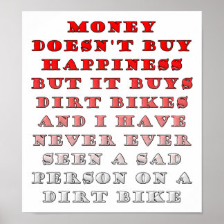 Geld kauft Dirtbikes Funny Poster