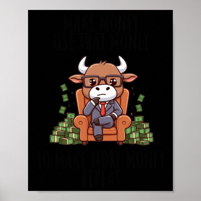 Geld Maker Bull Sticker Poster (Vorne)