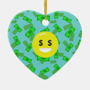 Geld mit Augen Emoji Keramik Ornament
