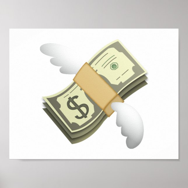 Geld mit Wings - Emoji Poster (Vorne)