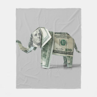 Geld Origami $100 Elefant Fleecedecke