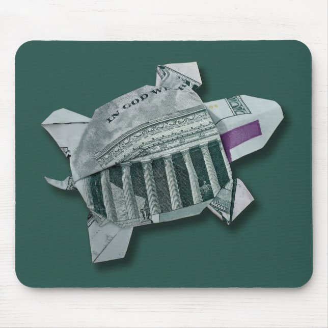 Geld Origami $50 Schildkröte Mousepad (Vorne)