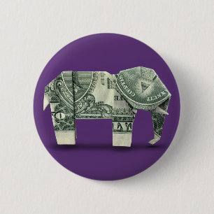 Geld Origami Elefant Button