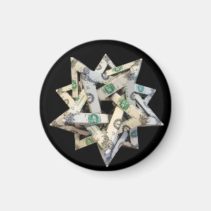 Geld Origami Fünf sich schneidende Tetraeder Magnet