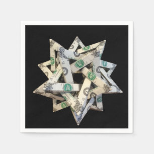 Geld Origami Fünf sich schneidende Tetraeder Serviette