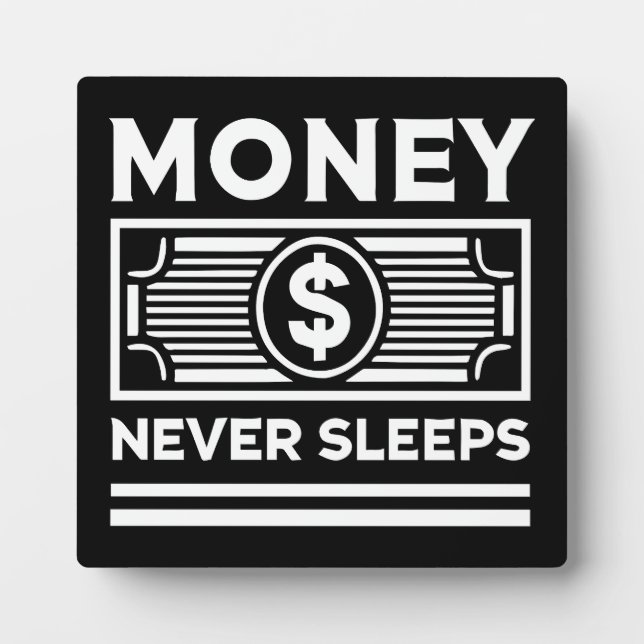 Geld schläft nie - Hustle, Grind, Erfolg Fotoplatte (Vorderseite)