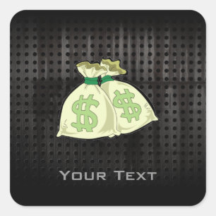 Geld-Taschen; Schroff Quadratischer Aufkleber