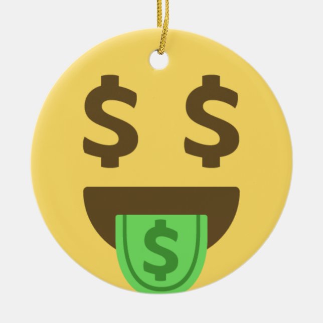 Geld und Cash Emoji Keramik Ornament (Vorne)