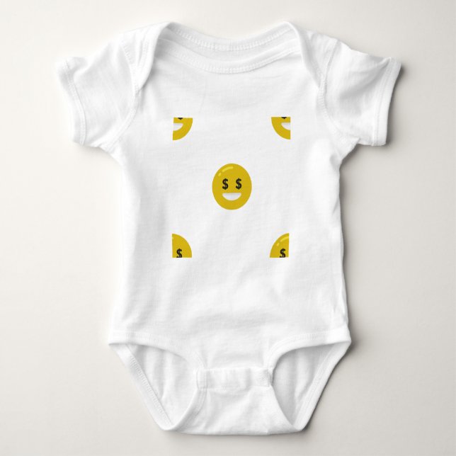 Geldauge Emoji Baby Strampler (Vorderseite)