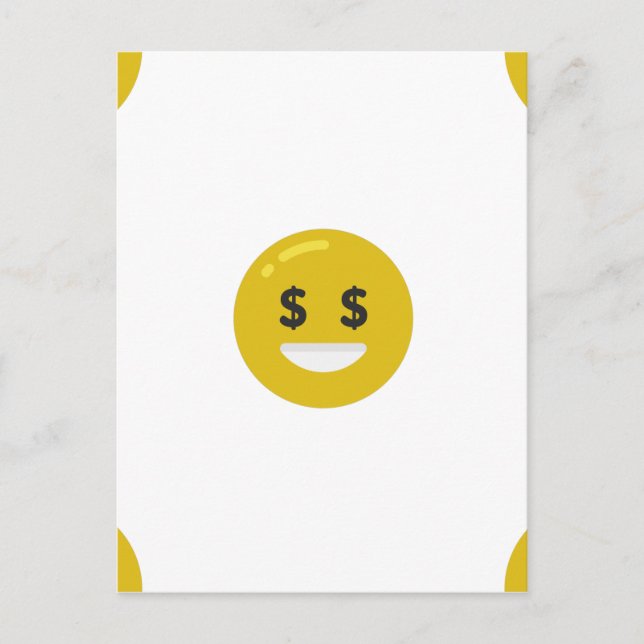 Geldauge Emoji Postkarte (Vorderseite)
