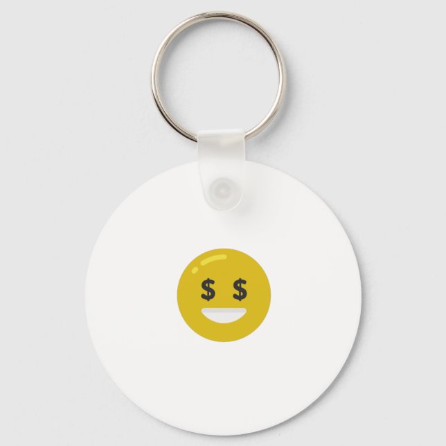 Geldauge Emoji Schlüsselanhänger (Vorderseite)