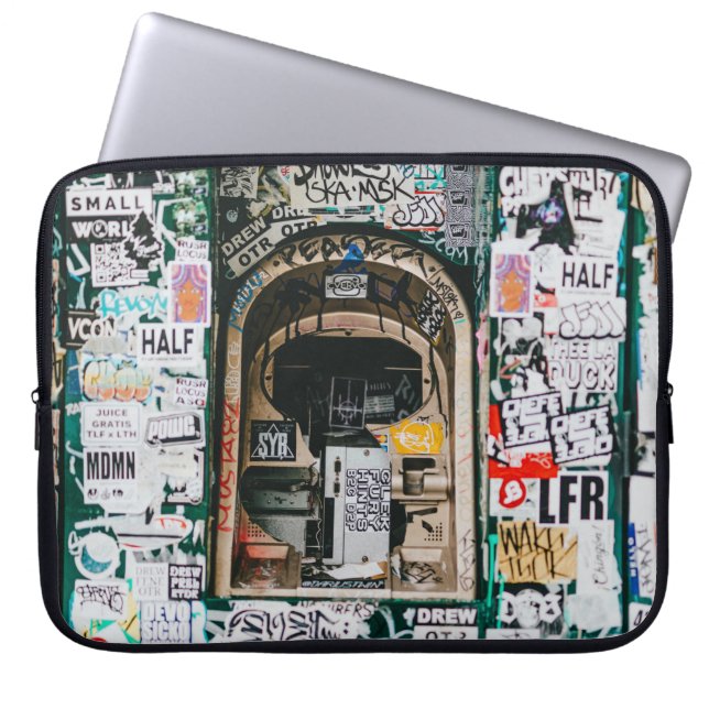 Geldautomat mit GRAFFITI Laptopschutzhülle (Vorderseite)