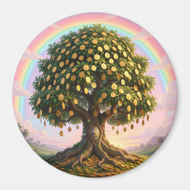 Geldbaum mit Regenbogen Magnet