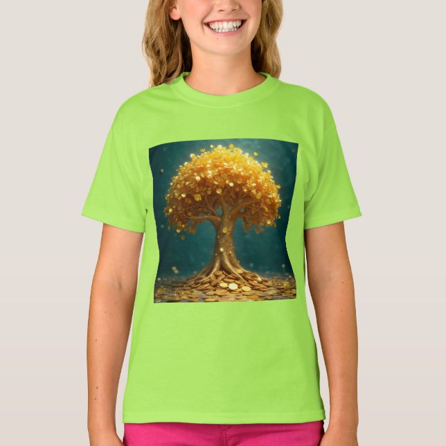 Geldbaum-Wanduhr T-Shirt (Vorderseite)