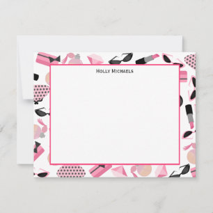 Geldbeutel parfümieren u. Lippenstift flaches Mitteilungskarte