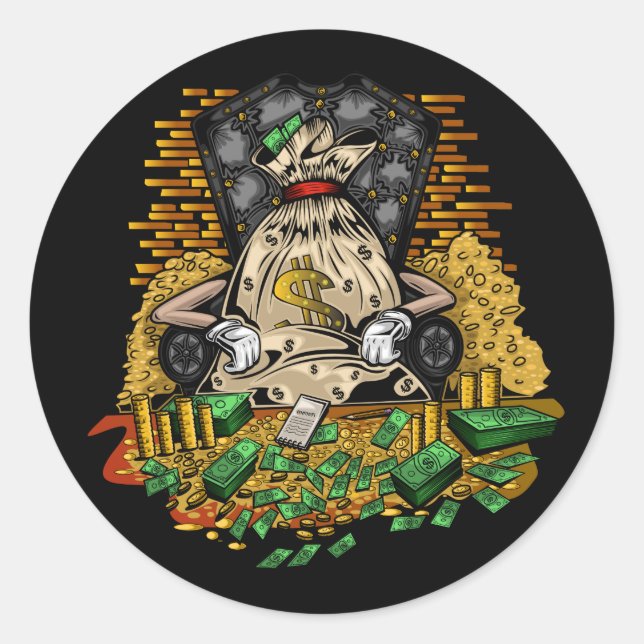 Geldbeutel Runder Aufkleber (Vorderseite)