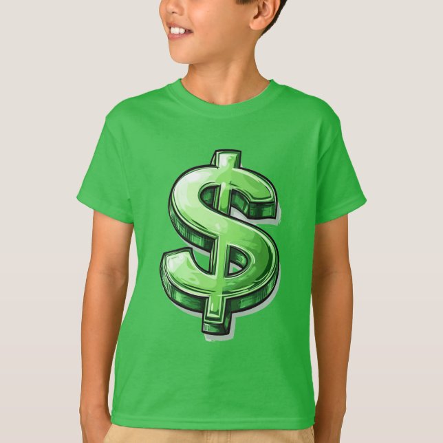 Geldbewegungen: mutiger Dollar-Zeichen-T - Shirt f (Vorderseite)
