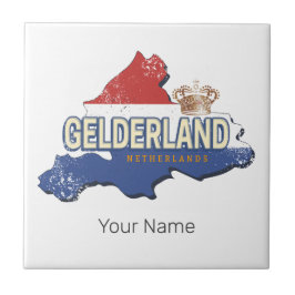 Gelderland Niederlande Vintag Map Dutch Souvenir Fliese
