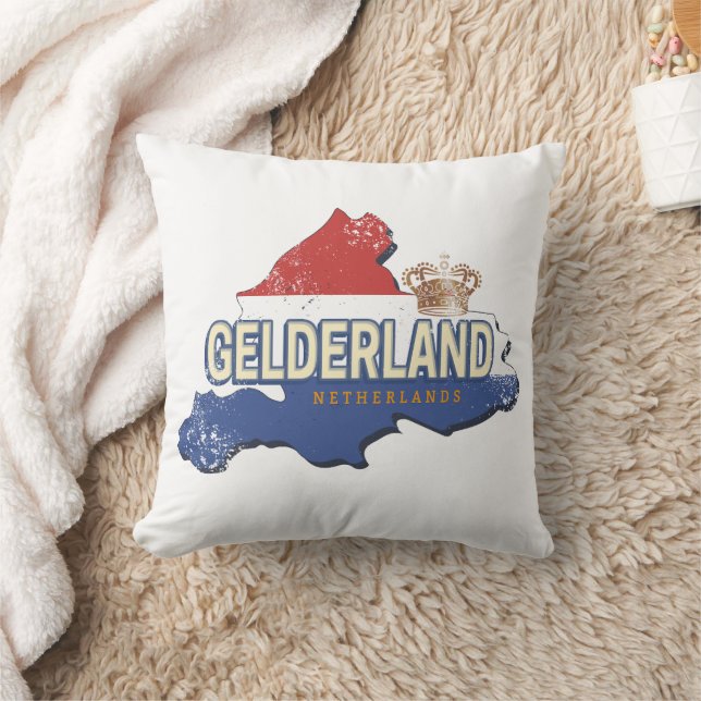 Gelderland Niederlande Vintag Map Dutch Souvenir Kissen (Decke)