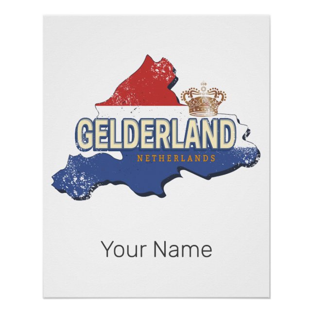 Gelderland Niederlande Vintag Map Dutch Souvenir Poster (Vorderseite)