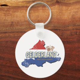 Gelderland Niederlande Vintag Map Dutch Souvenir Schlüsselanhänger