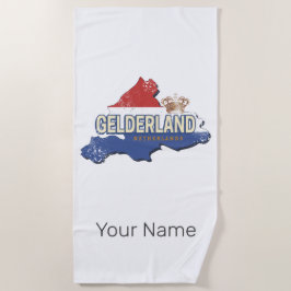 Gelderland Niederlande Vintag Map Dutch Souvenir Strandtuch