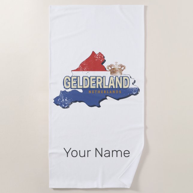Gelderland Niederlande Vintag Map Dutch Souvenir Strandtuch (Vorderseite)