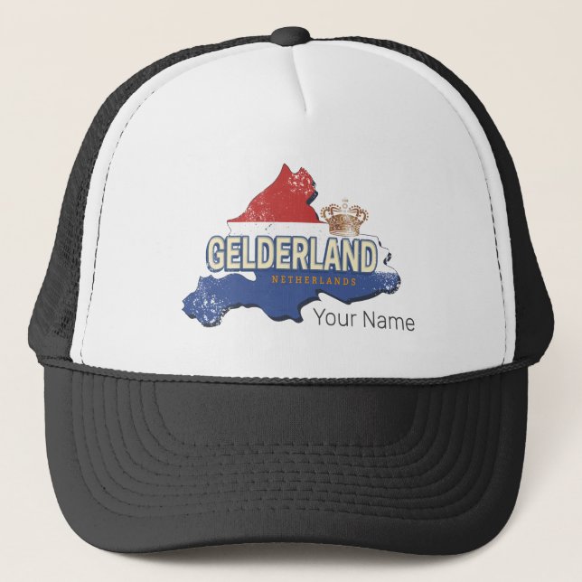 Gelderland Niederlande Vintag Map Dutch Souvenir Truckerkappe (Vorderseite)