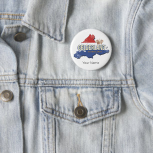 Gelderland Niederlande Vintage-Karte Niederländisc Button