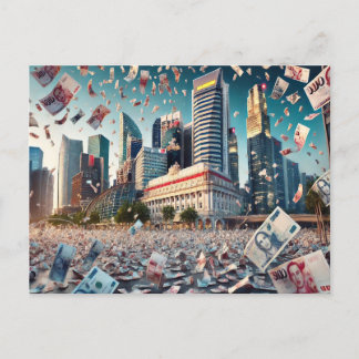 Geldgewinne über Singapur - Prosperity Postcard Feiertagspostkarte