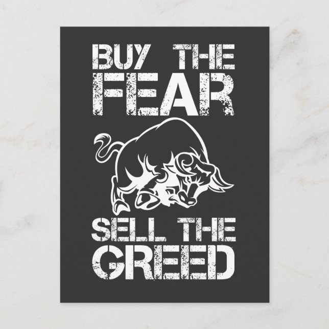 Geldhandelsgeschenk Börsenanleger Postkarte (Vorderseite)