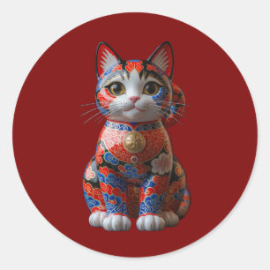 Geldkatze Runder Aufkleber