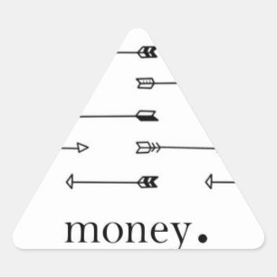 Geldpfeildruckmusterpfeil-Hipsterzitat Dreieckiger Aufkleber