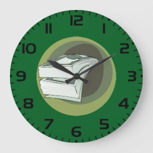Geldstapel Bargeld Grüne Rücken Große Wanduhr
