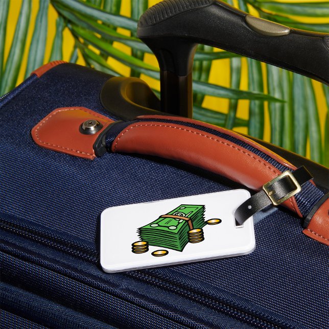 Geldstapel mit Geldmünzen Gepäckanhänger (Von Creator hochgeladen)