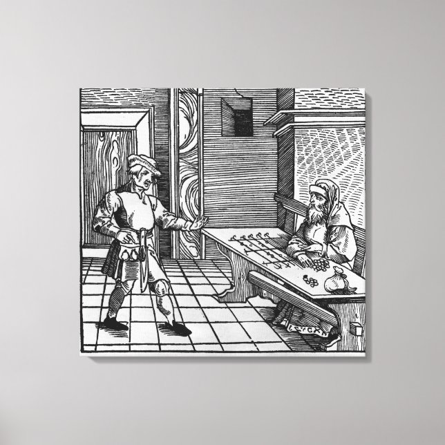 Geldverleiher, 1531 leinwanddruck (Vorderseite)