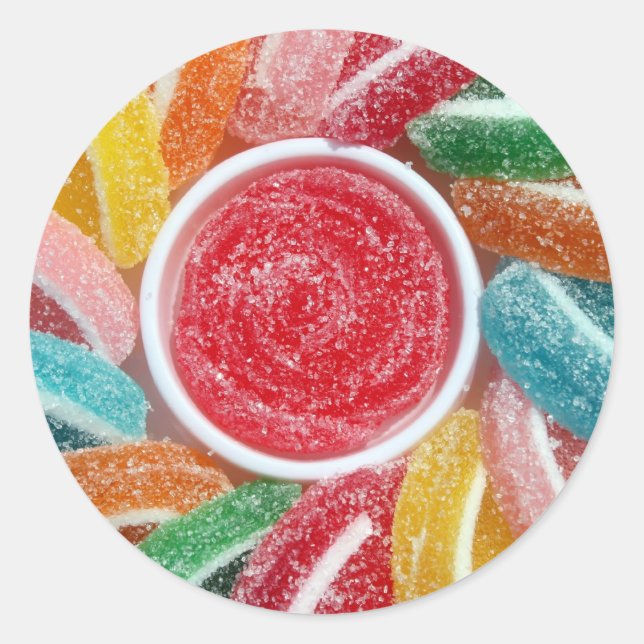 Gelee-Bonbons Runder Aufkleber (Vorderseite)