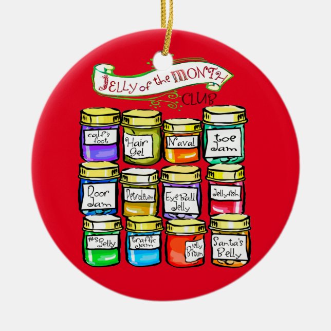 Gelee des Monats-Verein-lustigen Weihnachten Keramikornament (Vorne)