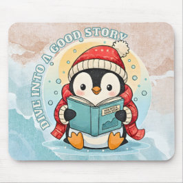 Geleerte Pinguin-Geschichtenzeit-Künstler-Mauspad Mousepad