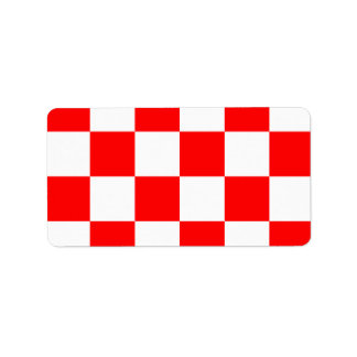 Gelegen groß - weiß und rot adressaufkleber