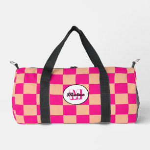 Gelegen in pfirsichfarbenem, rosa, geometrischem R Duffle Bag