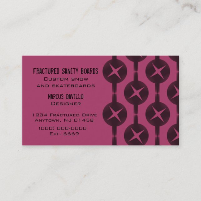 Gelegentliche Kreise Visitenkarte, dunkelrosa Visitenkarte (Vorderseite)