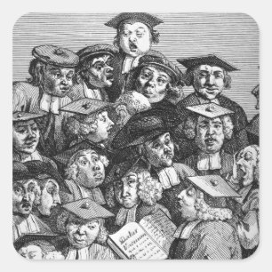 Gelehrte an einem Vortrag, am 20. Januar 1736 - 37 Quadratischer Aufkleber