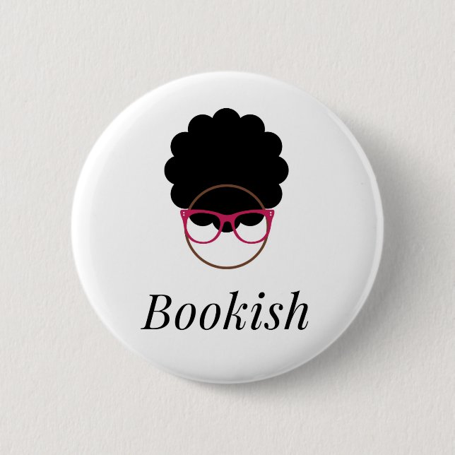 Gelehrter Afro-Logo-Knopf Button (Vorderseite)