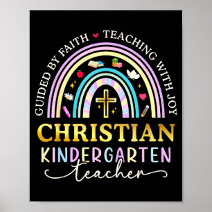Geleitet von Glauben Jesus Kreuz Christliche Kinde Poster